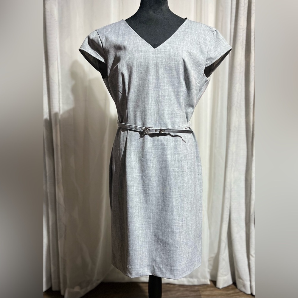 NWT-Suzy Shier Short Sleeve Dress with Matching Belt, Zip Up Back,
